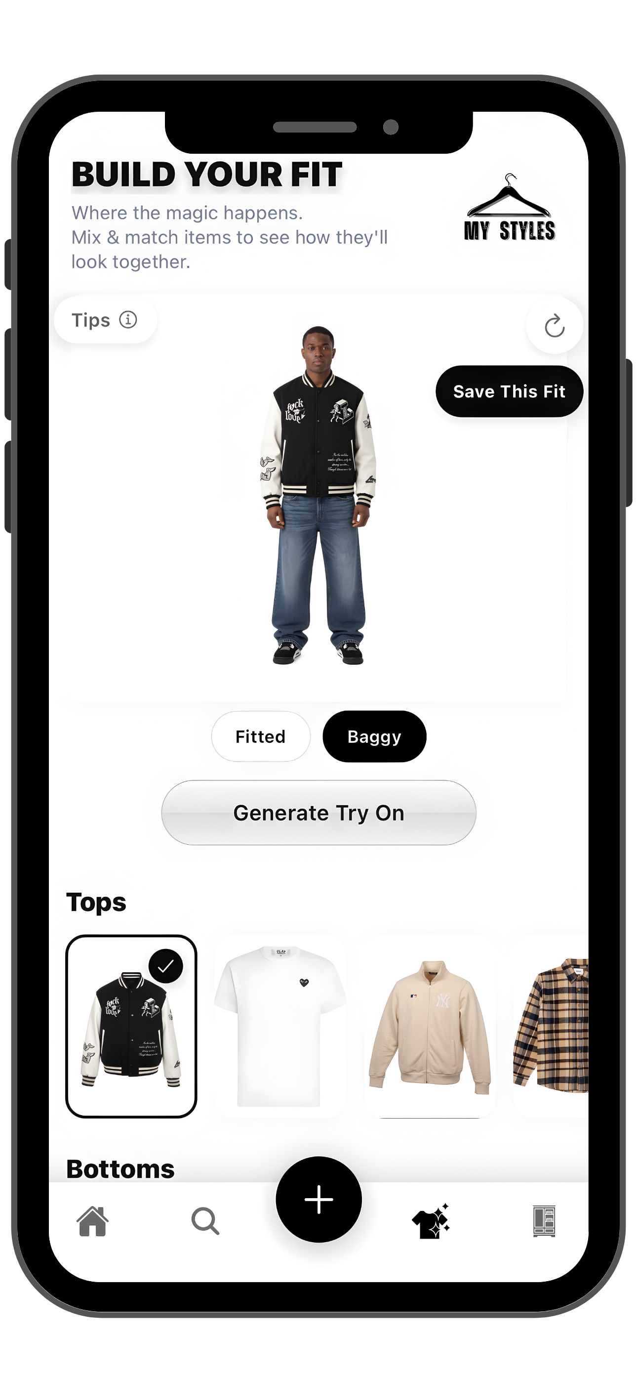 My Styles build your fit screen